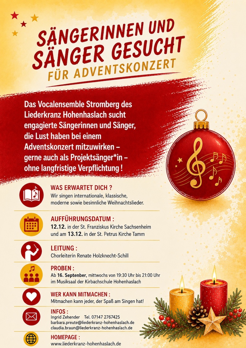 Plakat zum Adventskonzert 2026